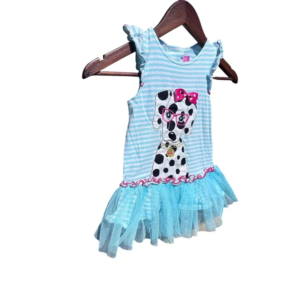 Pink & Violet Dalmatian Tutu Dress Kids 2T Blue Tulle EXCELLENT‎ CONDITION